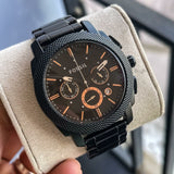 Fossil Machine Chronograph Black Dial Black Steel Strap Watch for Men - FS4682 Authentic Buy Shop Now