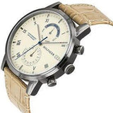 Tommy Hilfiger Kane White Dial Beige Leather Strap Watch for Men - 1710399 Authentic Buy Shop Now