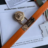 Versace Medusa Lock Icon Quartz Beige Dial Green Leather Strap Watch for Women - VEDW00519 Authentic Buy Shop Now