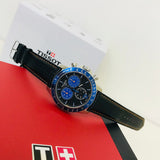 Tissot V8 Alpine Carbon Chronograph Black Dial Black Leather Strap Watch For Men - T106.417.16.201.00 Authentic Buy Shop Now