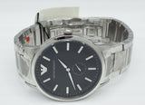 Emporio Armani Classic Quartz Black Dial Silver Steel Strap Watch For Men - AR9107 Authentic Buy Shop Now
