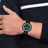 Tommy Hilfiger Troy Chronograph Green Dial Two Tone Nylon Strap Watch For Men - 1792107 Authentic Buy Shop Now