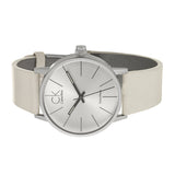 Calvin Klein Post Minimal Silver Dial White Leather Strap Watch for Men - K7621126 Authentic Buy Shop Now