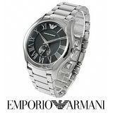 Emporio Armani Valente Quartz Black Dial Silver Steel Strap Watch For Men - AR11086 Authentic Buy Shop Now