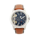 Fossil Grant Twist Multifunction Blue Dial Brown Leather Strap Watch for Men - ME1161 Authentic Buy Shop Now
