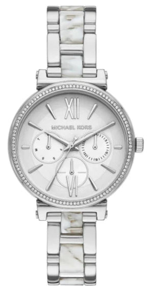 Michael Kors Sofie Analog White Dial Silver Steel Strap Watch For Women - MK4345 Authentic Buy Shop Now