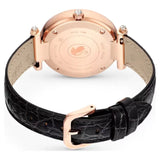 Swarovski Crystalline Wonder Silver Dial Black Leather Strap Watch for Women - 5653359 Authentic Buy Shop Now