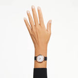 Swarovski Crystalline Wonder Silver Dial Black Leather Strap Watch for Women - 5653359 Authentic Buy Shop Now