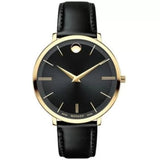 Movado Ultra Slim Black Dial Black Leather Strap Watch For Women - 0607091 Authentic Buy Shop Now