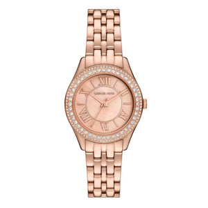 Michael Kors Harlowe Three-Hand Rose Gold Dial Rose Gold Steel Strap Watch for Women - MK4845 Authentic Buy Shop Now