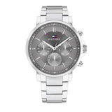 Tommy Hilfiger Tyson Chronograph Grey Dial Silver Steel Strap Watch For Men - 1710604 Authentic Buy Shop Now
