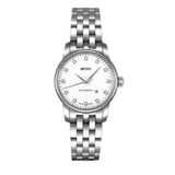 Mido Baroncelli III Automatic Diamonds White Dial Silver Steel Strap Watch For Women - M7600.4.66.1 Authentic Buy Shop Now