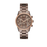 Michael Kors Ritz Chronograph Brown Dial Brown Steel Strap Watch For Women - MK6529 Authentic Buy Shop Now