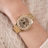 Guess Heiress Multifunction Diamonds Gold Dial Gold Steel Strap Watch for Women - GW0440L2 Authentic Buy Shop Now