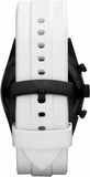 Emporio Armani Sportivo Chronograph Black Dial White Rubber Strap Watch For Men - AR6112 Authentic Buy Shop Now