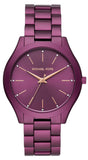 Michael Kors Slim Runway Quartz Purple Dial Purple Steel Strap Watch For Women - MK4507 Authentic Buy Shop Now