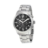 Fossil Pilot Chronograph Black Dial Silver Steel Strap Watch for Men - FS5141 Authentic Buy Shop Now