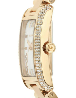 Michael Kors Emery Three-Hand Crystals Silver Dial Gold Steel Strap Watch for Women - MK4643 Authentic Buy Shop Now