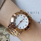 Marc Jacobs Amy White Dial Rose Gold Steel Strap Watch for Women - MBM3077 Authentic Buy Shop Now