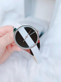 Calvin Klein Rebel White Black Dial White Leather Strap Watch for Women - K8P231L1 Authentic Buy Shop Now