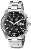 Tag Heuer Aquaracer Calibre 16 Day-Date Black Dial Silver Steel Strap Watch for Men - CAY211A.BA0927 Authentic Buy Shop Now