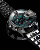Diesel Uber Chief Black Dial Grey Stainless Steel Strap Watch For Men - DZ7372 Authentic Buy Shop Now