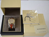 Burberry The City Gold Dial Orange Leather Strap Watch for Women - BU9016 Authentic Buy Shop Now