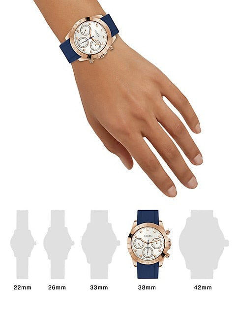 Guess Eclipse White Dial Blue Rubber Strap Watch for Women - GW0315L2 Authentic Buy Shop Now