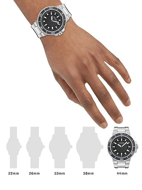 Guess Track Black Dial Silver Steel Strap Watch for Men - GW0426G1 Authentic Buy Shop Now