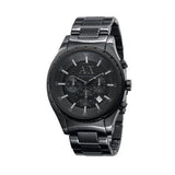 Armani Exchange Chronograph Black Dial Black Steel Strap Watch for Men - AX1058 Authentic Buy Shop Now