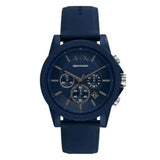 Armani Exchange Outerbanks Chronograph Blue Dial Blue Silicone Strap Watch For Men - AX7128 Authentic Buy Shop Now