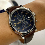 Maserati Epoca Chronograph Blue Dial Brown Leather Strap Watch For Men - R8871618001 Authentic Buy Shop Now