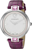 Versace Olympo Crystal Gleam White Dial Purple Leather Strap Watch for Women - VAN010016 Authentic Buy Shop Now