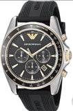 Emporio Armani Sigma Chronograph lack Dial Black Rubber Strap Watch For Men - AR80003 Authentic Buy Shop Now