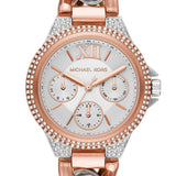Michael Kors Camille Pavé Chronograph Silver Dial Two Tone Steel Strap Watch for Women - MK6843 Authentic Buy Shop Now