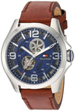 Tommy Hilfiger Bruce Analog Blue Dial Brown Leather Strap Watch for Men - 1791278 Authentic Buy Shop Now