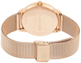 Calvin Klein Minimal Black Dial Rose Gold Mesh Bracelet Watch for Men - K3M21621 Authentic Buy Shop Now