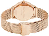 Calvin Klein Minimal Black Dial Rose Gold Mesh Bracelet Watch for Men - K3M22621 Authentic Buy Shop Now