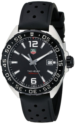 Tag Heuer Formula 1 Quartz Black Dial Black Rubber Strap Watch for Men - WAZ1110.FT8023 Authentic Buy Shop Now