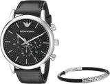 Emporio Armani Dress Analog Black Dial Black Leather Strap Watch For Men - AR8029 Authentic Buy Shop Now