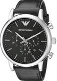 Emporio Armani Dress Analog Black Dial Black Leather Strap Watch For Men - AR8029 Authentic Buy Shop Now