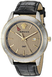 Versace Univers Beige Dial Black Leather Strap Watch for Men - VEBK00218 Authentic Buy Shop Now