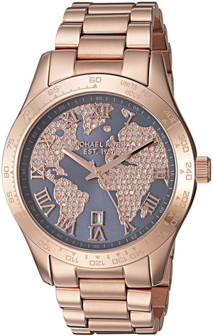 Michael Kors Layton Rose Gold Dial Rose Gold Steel Strap Watch for Women - MK6395 Authentic Buy Shop Now