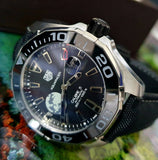 Tag Heuer Aquaracer Calibre 5 Moon Black Dial Black Nylon Strap Watch for Men - WAY201J.FC6370 Authentic Buy Shop Now