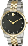 Movado Museum Classic Diamonds Black Dial Two Tone Steel Strap Watch for Men - 0607202 Authentic Buy Shop Now