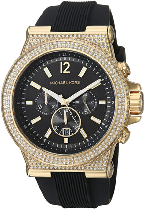 Michael Kors Dylan Chronograph Black Dial Black Rubber Strap Watch For Women - MK8556 Authentic Buy Shop Now