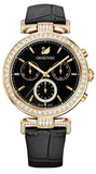 Swarovski Era Journey Chronograph Black Dial Black Leather Strap Watch for Women - 5295320 Authentic Buy Shop Now