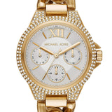 Michael Kors Camille Chronograph Silver Dial Gold Steel Strap Watch for Women - MK6842 Authentic Buy Shop Now