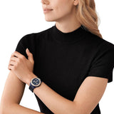 Michael Kors Runway Chronograph Blue Dial Blue Steel Strap Watch for Women - MK7423 Authentic Buy Shop Now