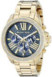 Michael Kors Wren Diamonds Blue Dial Gold Steel Strap Watch for Women - MK6291 Authentic Buy Shop Now